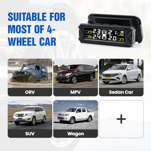 Solar Wireless TPMS Sensor Kit for RV, Trailer