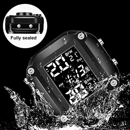 Motorcycle TPMS System with External Sensors and LCD Display