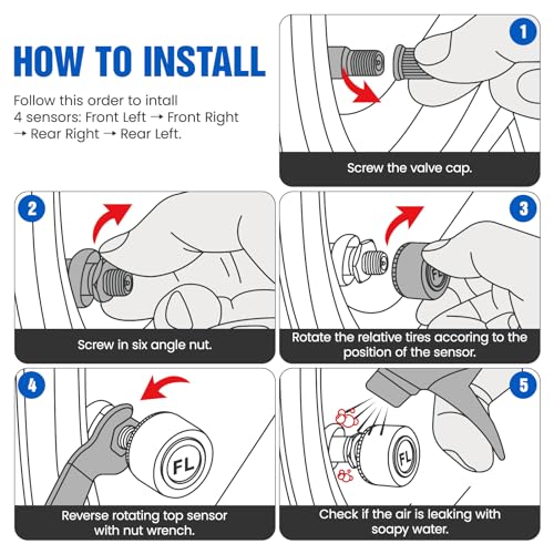 Solar Wireless TPMS Sensor Kit for RV, Trailer