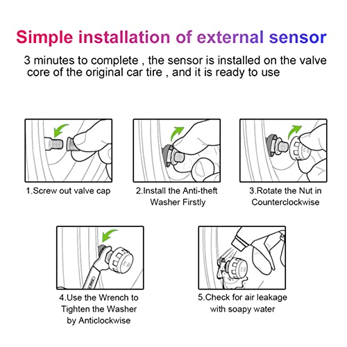 Motorcycle TPMS System with External Sensors and LCD Display