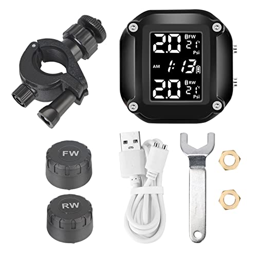 Motorcycle TPMS System with External Sensors and LCD Display