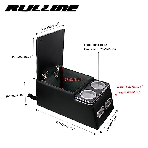 Black Universal Truck Seat Organizer with Cup Holders