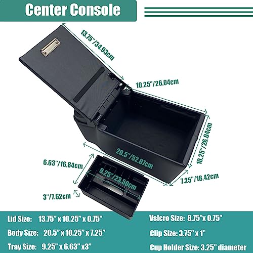 Truck Seat/Bench Center Console Organizer with Cup Holders