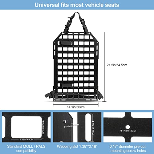 2 Pack Rigid Molle Car Seat Back Panels