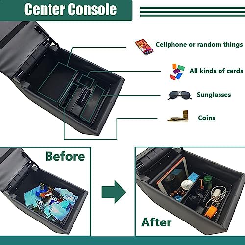 Truck Seat/Bench Center Console Organizer with Cup Holders
