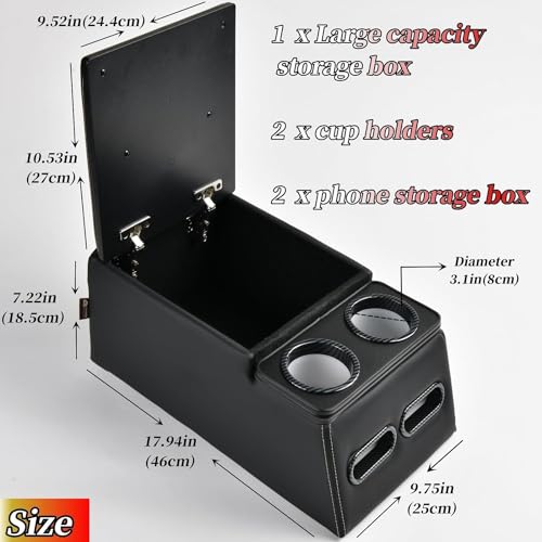 Universal Rear Bench Seat Car Organizer with Cup Holder