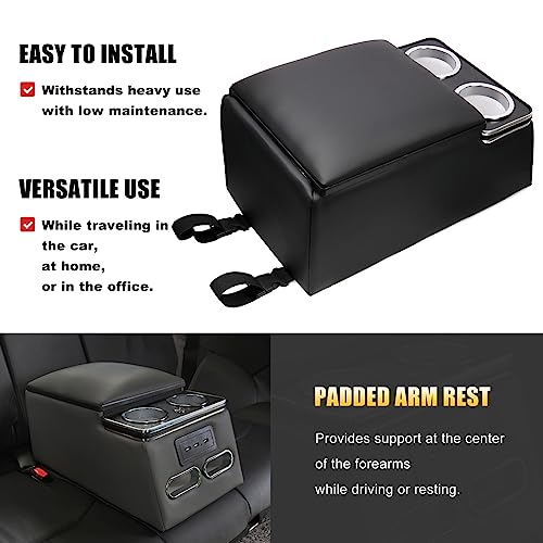 Black Universal Truck Seat Organizer with Cup Holders