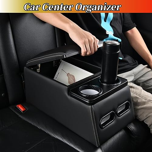 Universal Rear Bench Seat Car Organizer with Cup Holder
