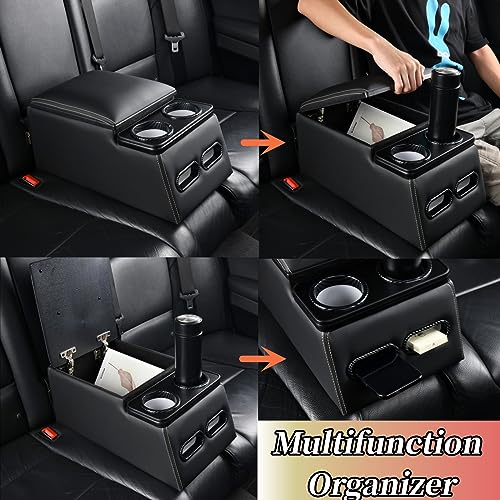 Universal Rear Bench Seat Car Organizer with Cup Holder