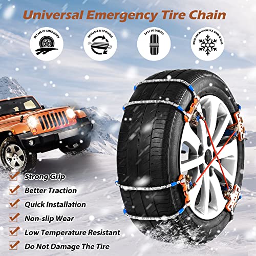 QIYISS Universal Adjustable Snow Chains for SUV Trucks