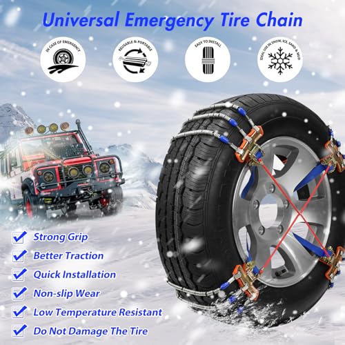 Universal PLTMIV Snow Chains for SUV, Car, Pickup Trucks