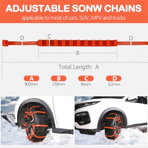 12PCS Reusable Nylon Snow Chains for Car Tires