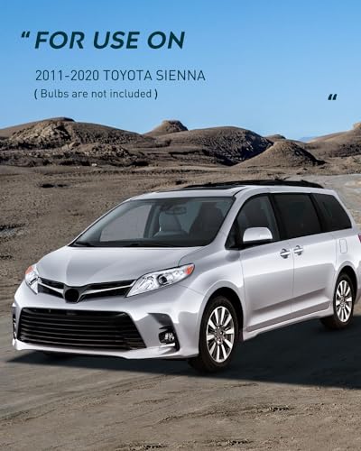 Toyota Sienna Headlight Assembly, Chrome Housing, Clear Lens