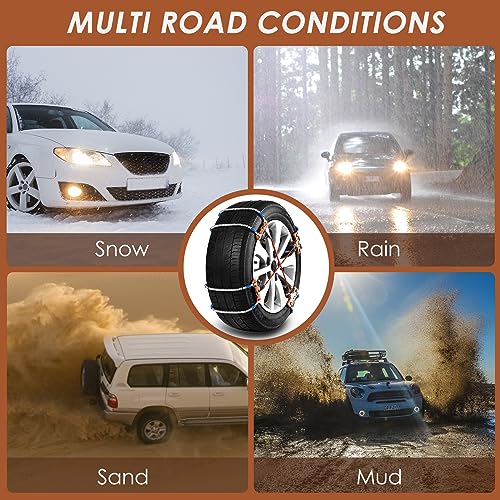 QIYISS Universal Adjustable Snow Chains for SUV Trucks
