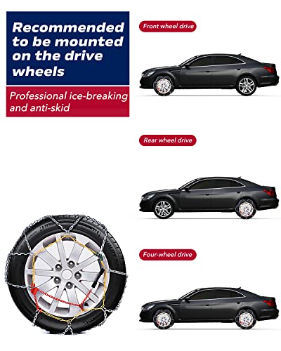 FLYSWAN Snow Tire Chains for Car SUV Trucks