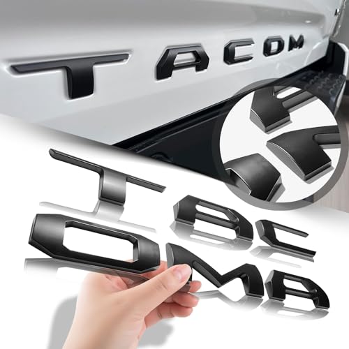 Tacoma Tailgate Letters - 3D Raised Emblem - Matte Black