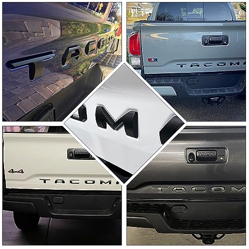 Tacoma Tailgate Letters - 3D Raised Emblem - Matte Black