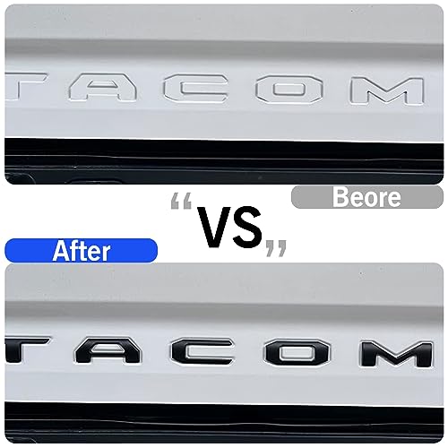 Tacoma Tailgate Letters - 3D Raised Emblem - Matte Black