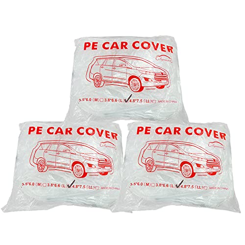 Universal Disposable Clear Plastic Car Cover (3 Pack)