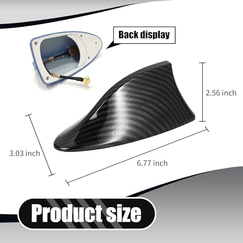 Fluher Car Shark Fin Antenna - Carbon Fiber Black