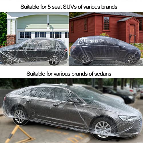 Universal Disposable Clear Plastic Car Cover (3 Pack)