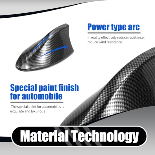Fluher Car Shark Fin Antenna - Carbon Fiber Black
