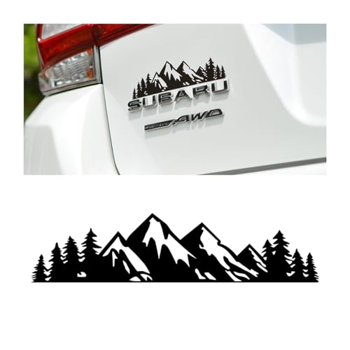 Snow Mountain Tree Car Decal Stickers - Set of 2