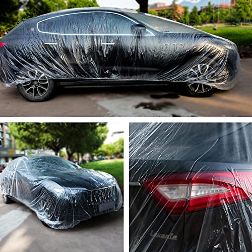 Universal Disposable Clear Plastic Car Cover (3 Pack)