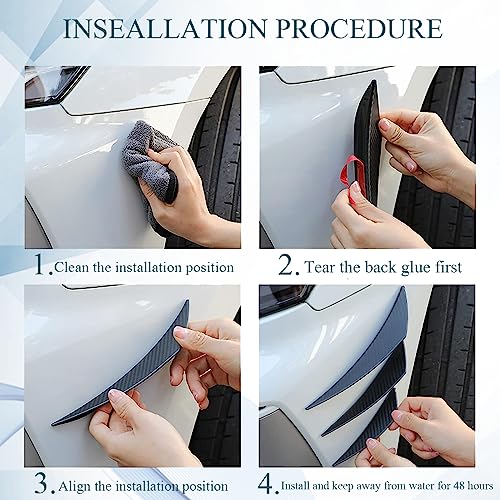 Universal Car Spoiler Canards Kit, Front Bumper Lip