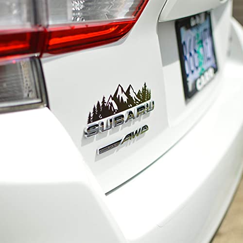 Snow Mountain Tree Car Decal Stickers - Set of 2