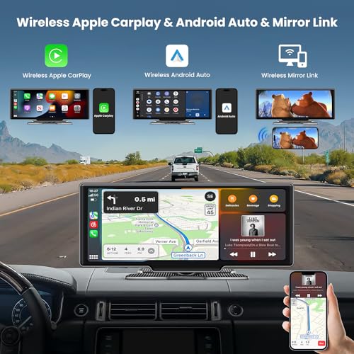 Portable Car Stereo with Wireless Apple CarPlay & Android Auto