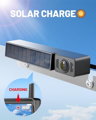 Wireless Solar Backup Camera with Night Vision, HD Monitor