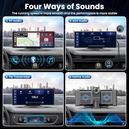 Portable Car Stereo with Wireless Apple CarPlay & Android Auto