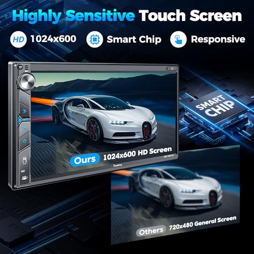 Wireless Double Din Car Stereo with Apple Carplay