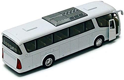 White 7" Die Cast Model Coach Bus Toy