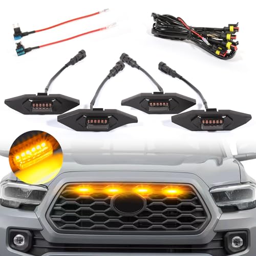 BreTrewri Tacoma TRD Grill Lights - 4 PC Amber