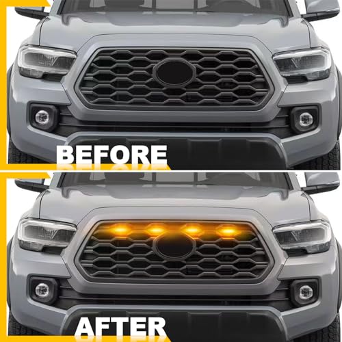 BreTrewri Tacoma TRD Grill Lights - 4 PC Amber