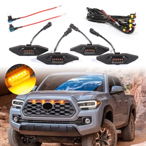 BreTrewri Tacoma TRD Grill Lights - 4 PC Amber