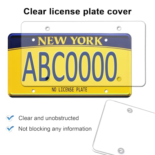 Aootf Clear License Plate Covers - 2 Pack