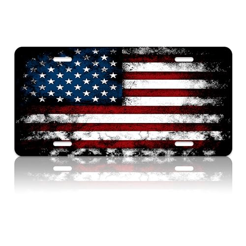 American Flag License Plate Cover for Patriotic Car