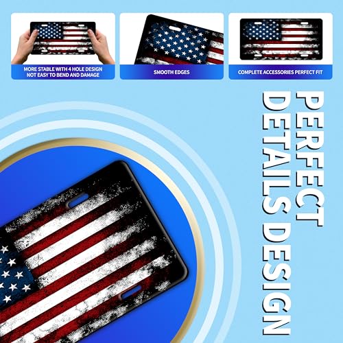 American Flag License Plate Cover for Patriotic Cars