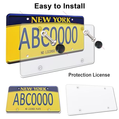 Aootf Clear License Plate Covers - 2 Pack