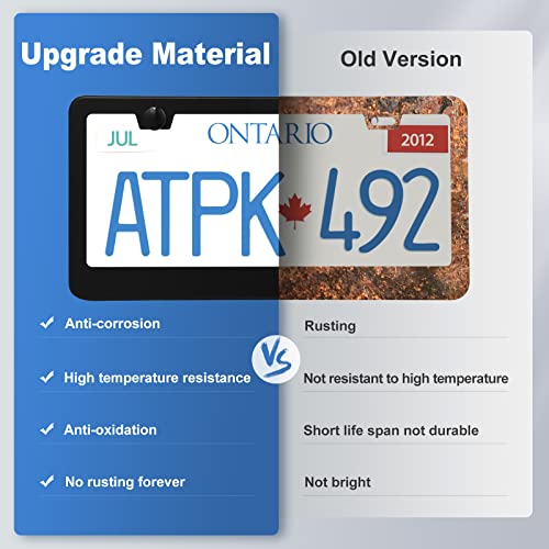 Stainless Steel License Plate Frames - 2 Pack Black