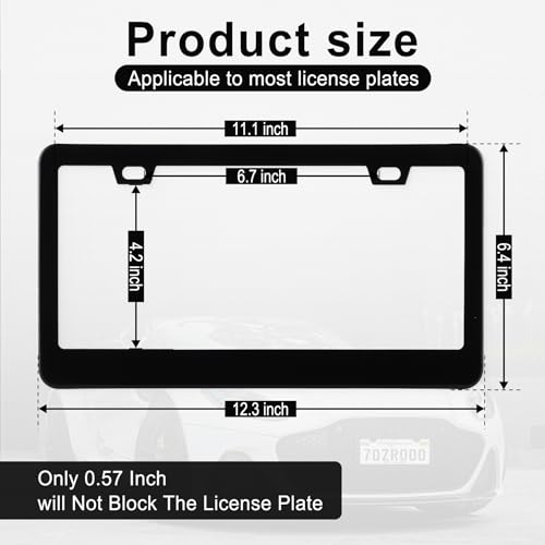 Rust-Proof Stainless Steel License Plate Frame, 2 Pack