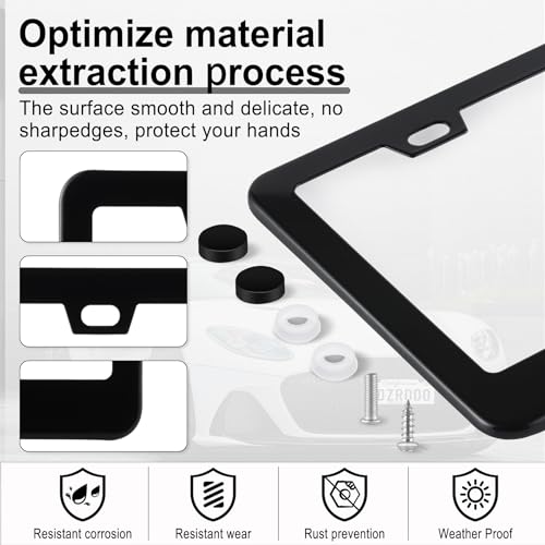 Rust-Proof Stainless Steel License Plate Frame, 2 Pack