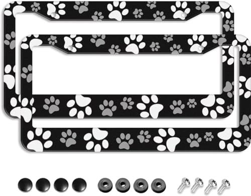 Paw Print License Plate Frame - 2 Pack