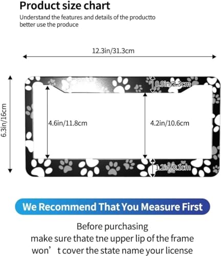 Paw Print License Plate Frame - 2 Pack