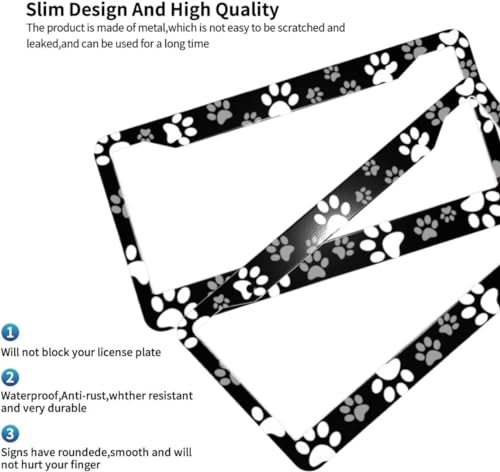Paw Print License Plate Frame - 2 Pack