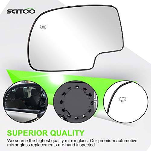 SCITOO Driver Side Mirror Glass Replacement for Chevy/GMC