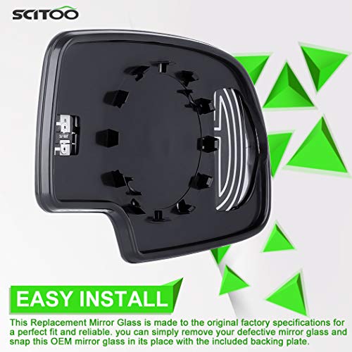 SCITOO Driver Side Mirror Glass Replacement for Chevy/GMC